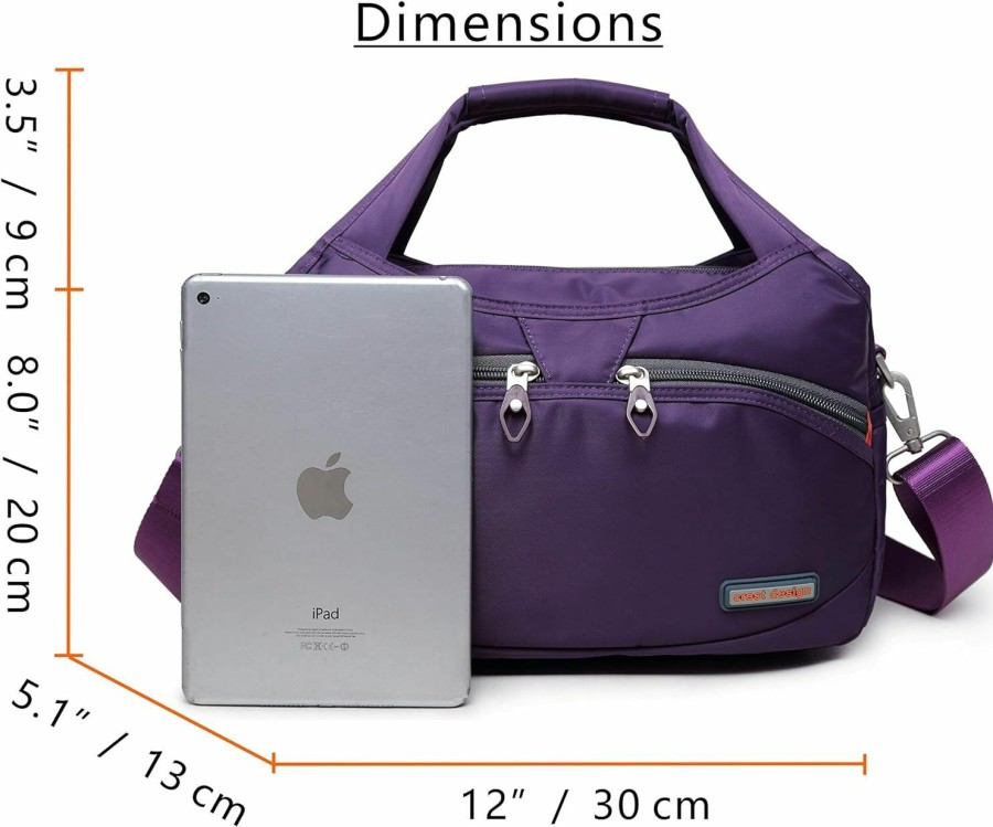 La Packmore La Packmore Waterproof Nylon Crossbody Bags For Women Multi-Pocket Shoulder Bag Travel Purse And Handbag Shoulder Handbags