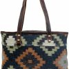 Myra Bag Myra Bag Go Trendy Tote Bag Upcycled Cotton & Leather S-2807 Shoulder Handbags