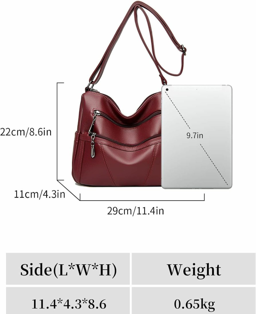 Oichy Oichy Crossbody Bags For Women Soft Pu Leather Purses And Handbags Multi Pocket Hobo Shoulder Bag Ladies Medium Purses Shoulder Handbags