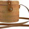 SYETRISPY Syetrispy Rattan Bucket Bags For Women Straw Purse Beach Straw Crossbody Bag Basket Purse Shoulder Bag Straw Bags For Women Beach Wicker Bag Straw Bag With Leather Strap Cozy Style For Girls(Bucket) Shoulder Handbags