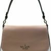 Kate Spade New York Kate Spade New York Staci Saffiano Leather Flap Shoulder Bag (Warm Beige) Shoulder Handbags