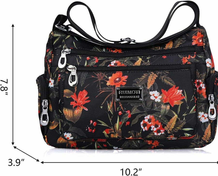 NOTAG Notag Crossbody Bags For Women Nylon Shoulder Bag Floral Multi-Pocket Purses And Handbags Shoulder Handbags