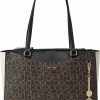 Calvin Klein Calvin Klein Key Item Signature Tote, Brown/Khaki/Black/White Shoulder Handbags