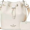 Kate Spade New York Kate Spade New York Women'S Rosie Pebbled Leather Large Bucket Bag, Parchment Shoulder Handbags