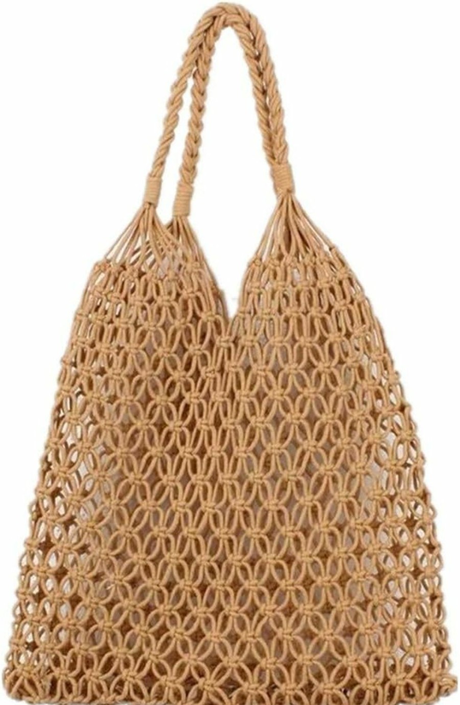 Hixixi Hixixi Cotton Rope Travel Beach Fishing Net Handbag Shopping Woven Shoulder Bag For Women Girls Shoulder Handbags