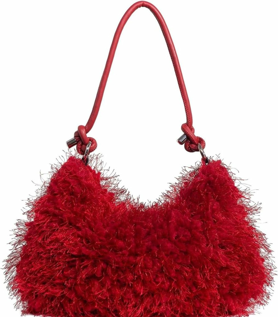 Verdusa Verdusa Women'S Fluffy Faux Fur Underarm Bags Fuzzy Shoulder Bag Plush Purse Shoulder Handbags