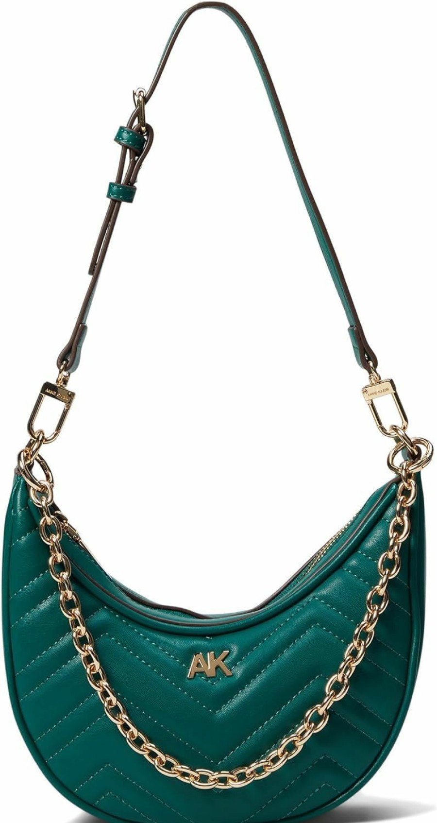 Anne Klein Anne Klein Quilted Crescent Shoulder Bag With Swag Chain Shoulder Handbags