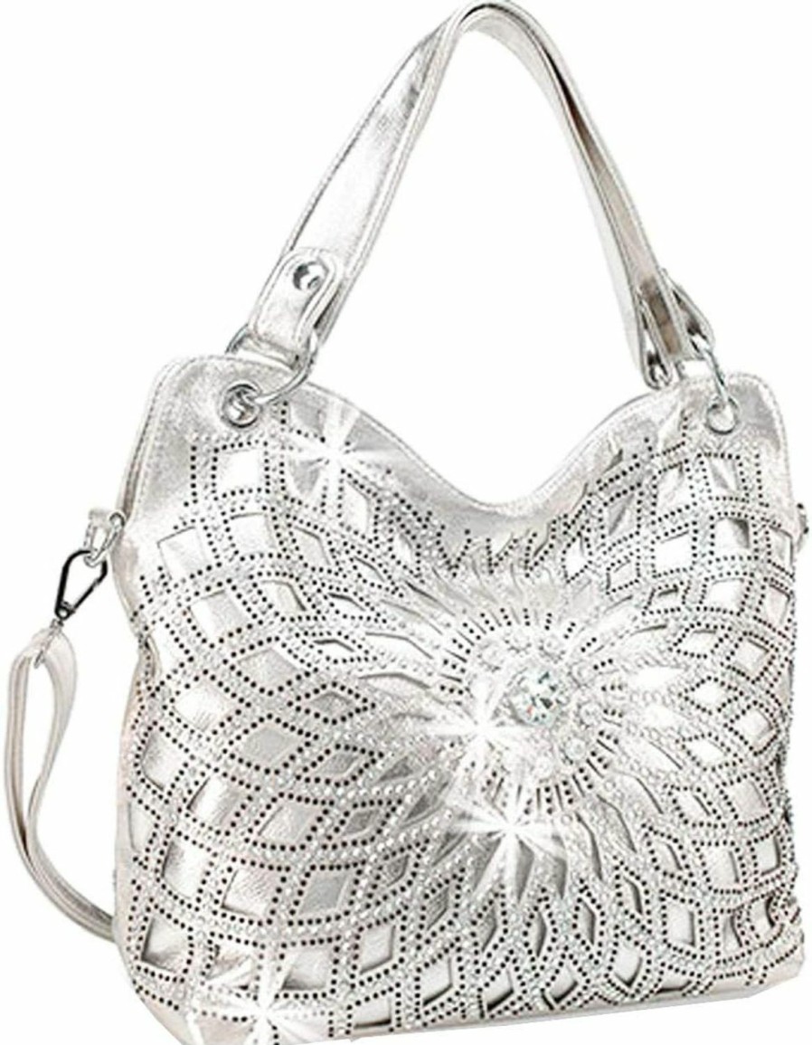 Zzfab Zzfab Double Handles Starburst Bling Purse Shoulder Handbags