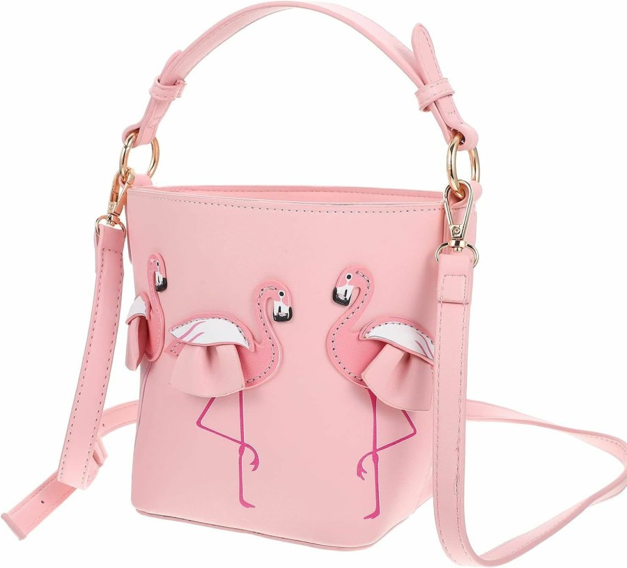 TENDYCOCO Tendycoco 1Pc Flamingo Bucket Bag Tote For Women Woman'S Purse Beach Purse Purses For Women Clearance Designers Shoulder Handbags