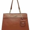 Anne Klein Anne Klein Tote With Ak Bevel Logo, Chestnut Shoulder Handbags