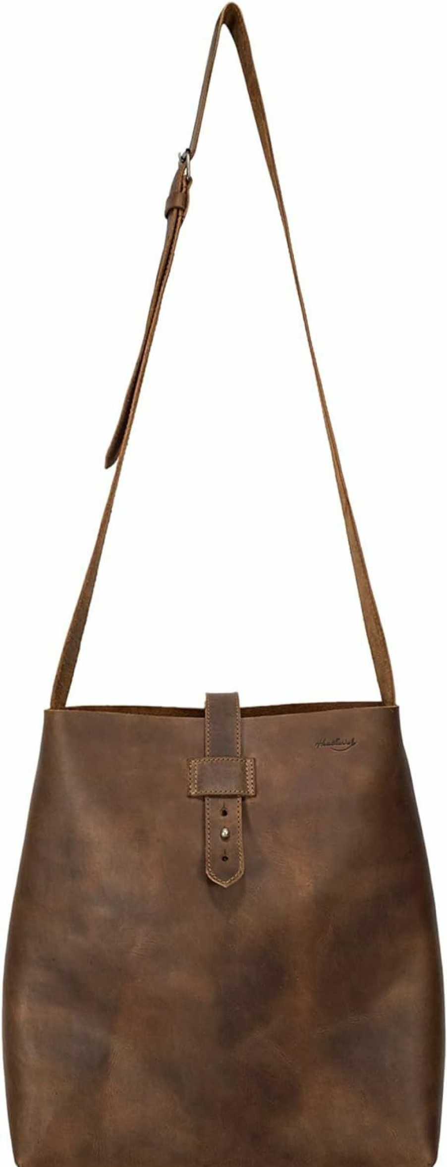 Heather's Heather'S, Shoulder Bag Handmade From Full Grain Leather - Durable, Spacious Handbag - Classy, Vintage Style Purse For Everyday Use, Travel & Shopping - Bourbon Brown Shoulder Handbags