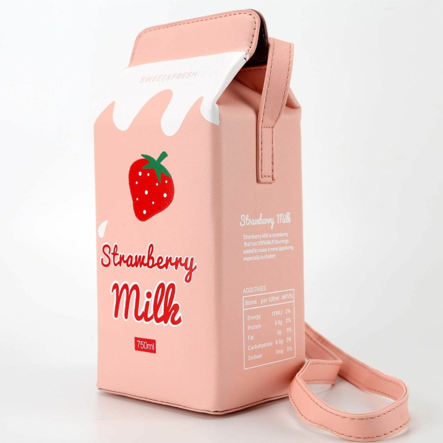 QiMing Qiming Cow Appearance Milk Box Crossbody Purse Bag,Pu Phone Shoulder Wallet For Women Girl Shoulder Handbags