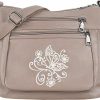 ELDA Elda Embroidered Crossbody Bags For Women Print Pocketbooks Soft Pu Leather Purses And Handbags Multi Pocket Shoulder Bag Shoulder Handbags