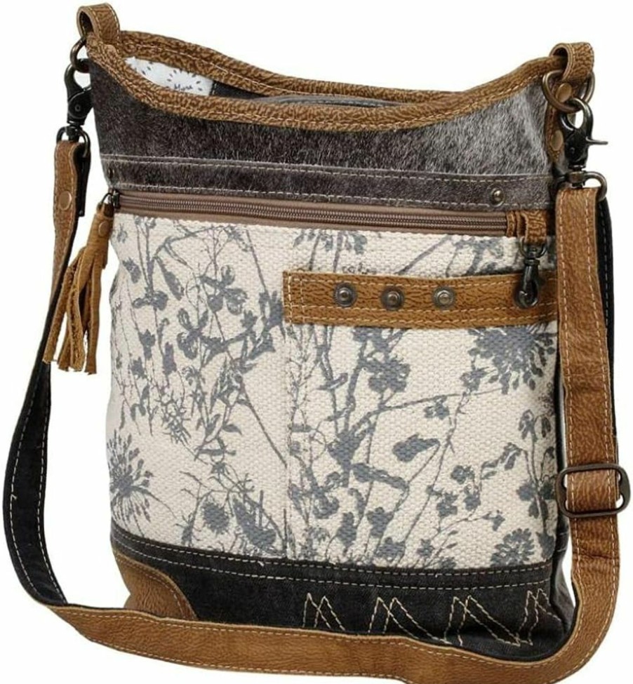 Myra Bag Myra Bag Milestone Shoulder Bag Upcycled Canvas, Rug, Leather & Cowhide S-2638 Shoulder Handbags