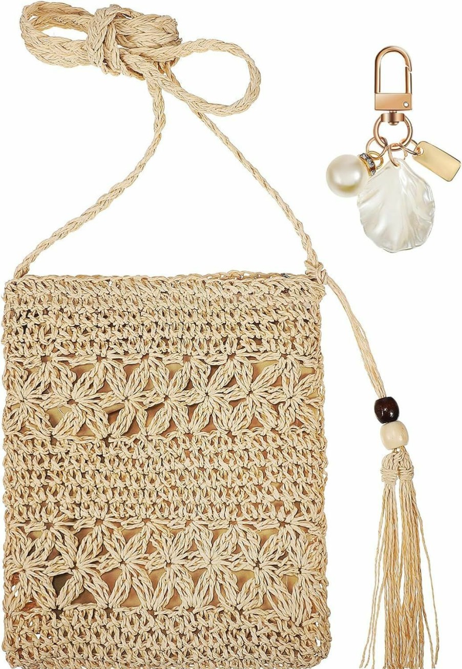 CALLARON Callaron Straw Crossbody Bag Straw Clutch Handbag Summer Beach Straw Purse For Women Shoulder Bag Summer Purse Woven Beach Bags Shoulder Handbags