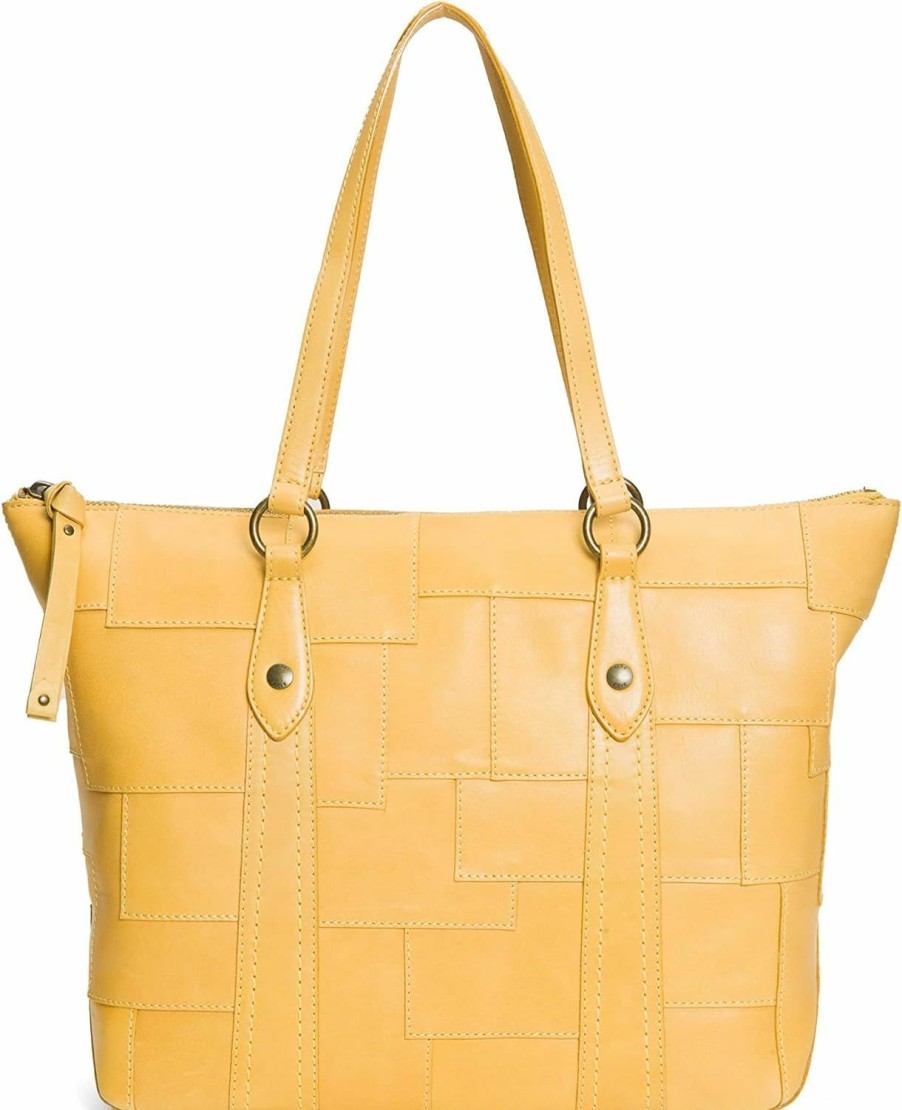 Frye Frye Melissa Patchwork Zip Shopper, Yellow Shoulder Handbags