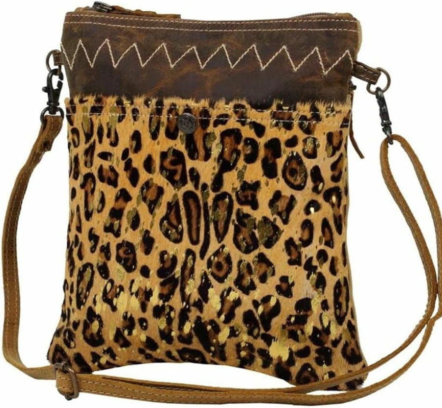 Myra Bag Myra Bag Spirit Animal Canvas And Cowhide Bag Upcycled Canvas, Leather & Cowhide S-2558 Shoulder Handbags