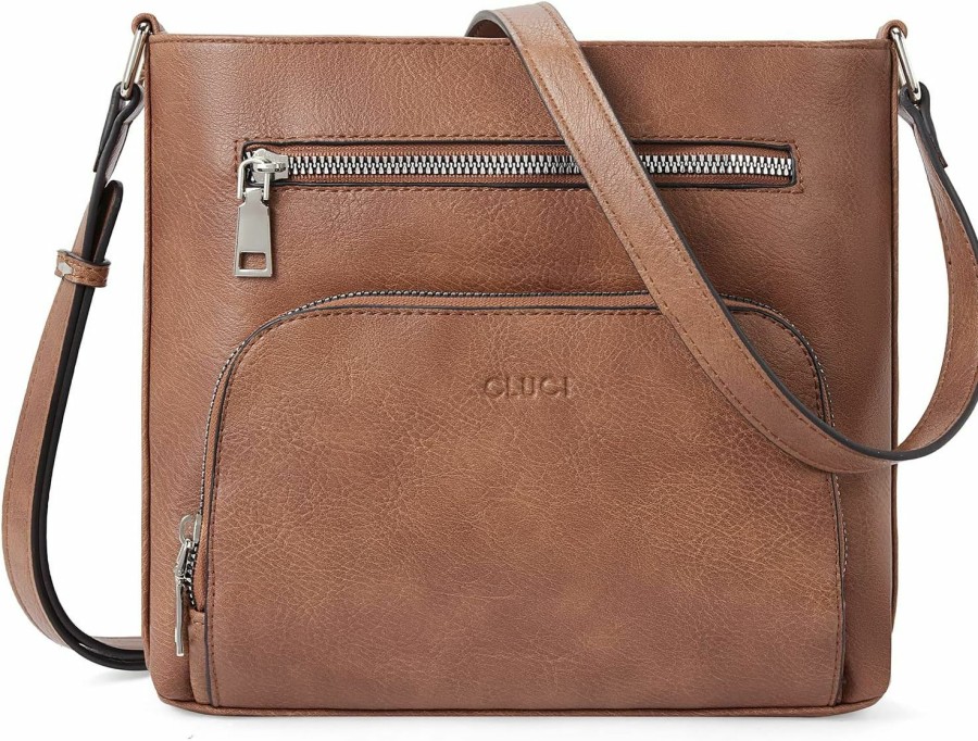 CLUCI Cluci Crossbody Purse For Women Multi Pockets Bag Vegan Leather Small Shoulder Handbags Summer Travel Designer Vintage Ladies Shoulder Handbags