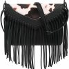 ZOVYRON Fringe Crossbody Purse For Women, Vintage Leather Western Boho Purse, Tassel Small Handbag Shoulder Bag Shoulder Handbags