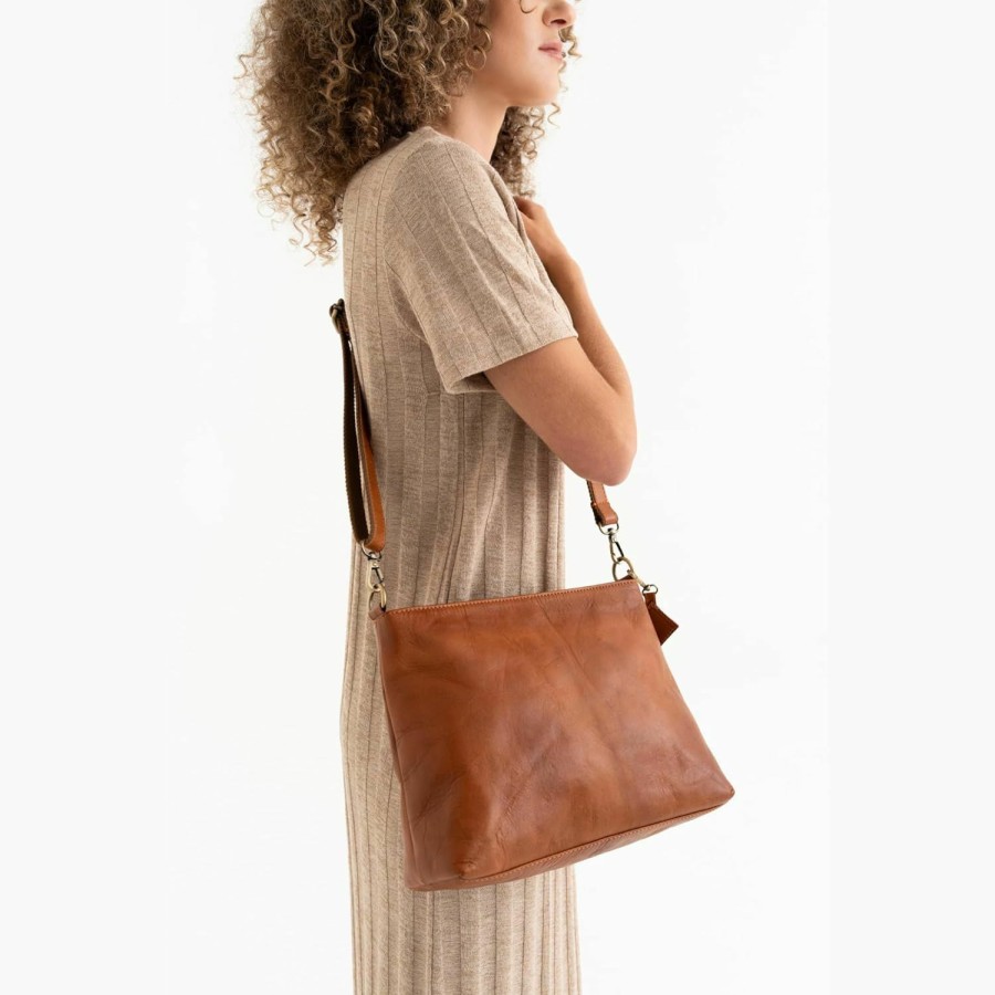 BERLINER BAGS Berliner Bags Vintage Leather Shoulder Bag Marbella Crossbody Handbag For Women - Brown Shoulder Handbags