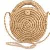 Teeya Teeya Straw Crossbody Bag Women Weave Shoulder Bag Round Summer Beach Purse And Handbags Shoulder Handbags