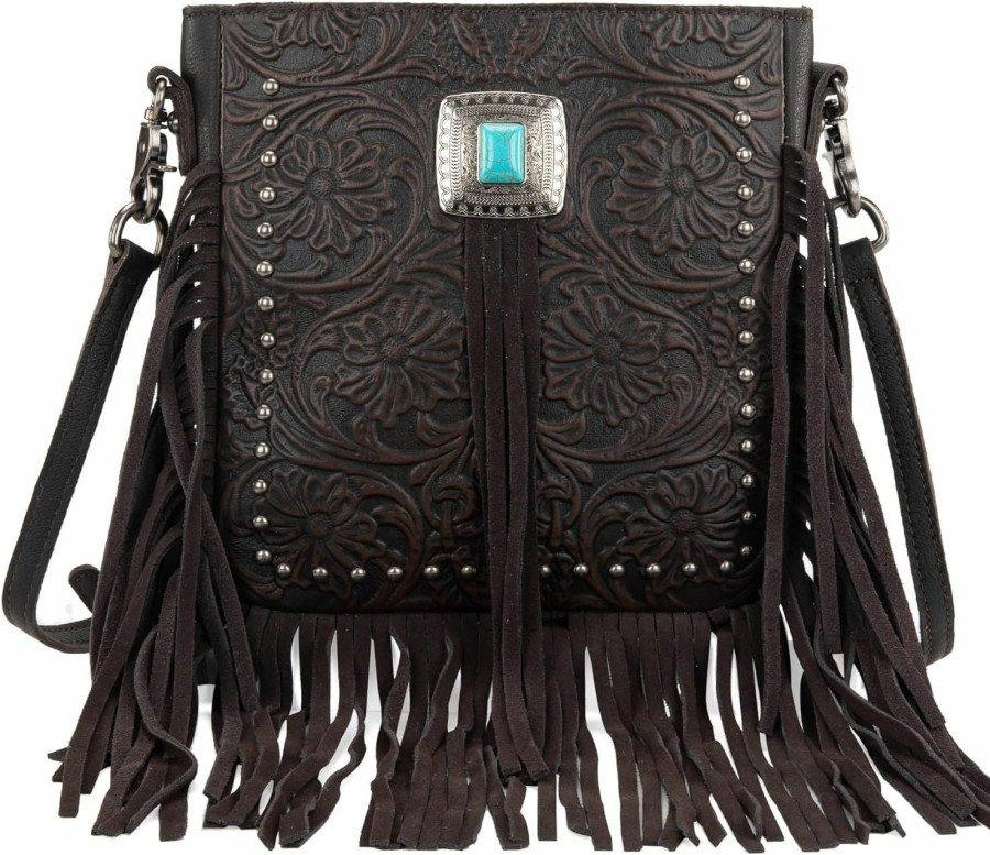 Montana West Montana West Western Small Purses For Women Crossbody Bag Fringe Purse Leather Women'S Shoulder Tooled Handbags Lss-Mwr-062Cf Shoulder Handbags