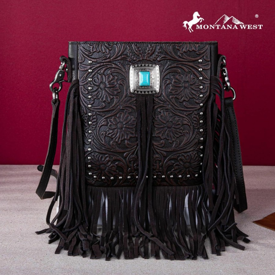 Montana West Montana West Western Small Purses For Women Crossbody Bag Fringe Purse Leather Women'S Shoulder Tooled Handbags Lss-Mwr-062Cf Shoulder Handbags