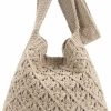 MIKOPNLIW Fashion Women Crochet Beach Tote Bag,Woven Shoulder Bag, Knitted Handbags Purse Summer Vacation Crossbody Bags Shoulder Handbags