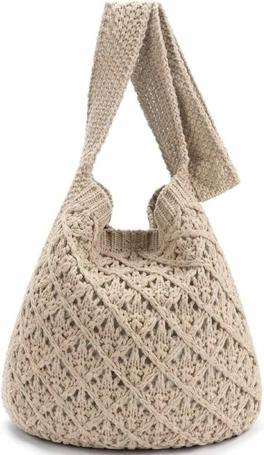 MIKOPNLIW Fashion Women Crochet Beach Tote Bag,Woven Shoulder Bag, Knitted Handbags Purse Summer Vacation Crossbody Bags Shoulder Handbags