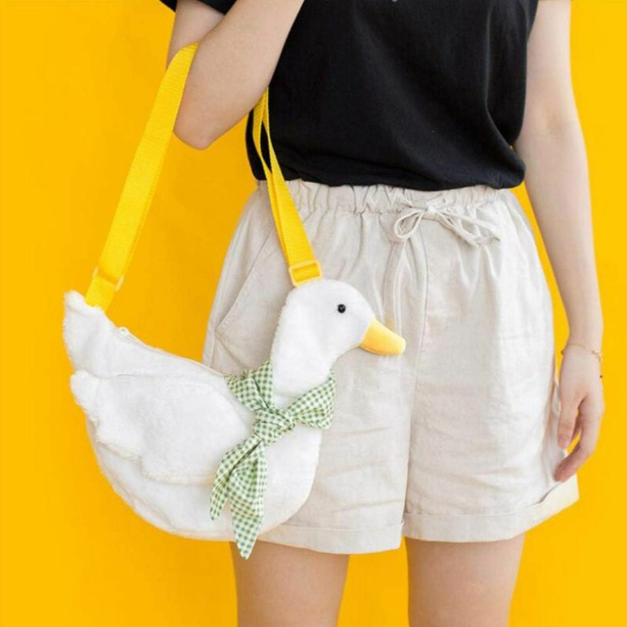 Kichvoe Kichvoe Duck Shoulder Bag Kawaii Duck Purse Cartoon Plush Purse Fluffy Duck Crossbody Bag Animal Style Messenger Bag-30 * 30Cm Shoulder Handbags