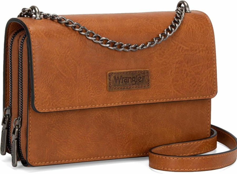 Wrangler Wrangler Flap Crossbody Purse For Women Western Organizer Wallets With Chain Strap Shoulder Handbags