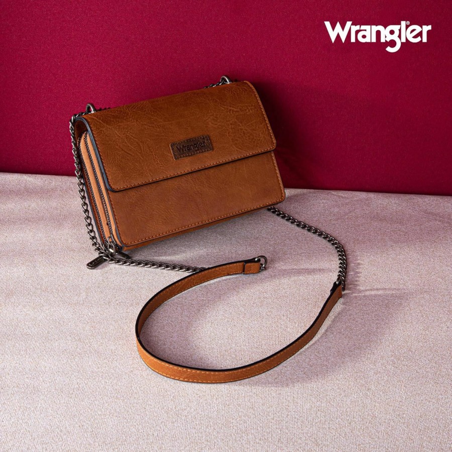 Wrangler Wrangler Flap Crossbody Purse For Women Western Organizer Wallets With Chain Strap Shoulder Handbags