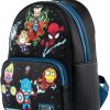 Loungefly Loungefly Marvel Chibi Group Womens Double Strap Shoulder Bag Purse Shoulder Handbags