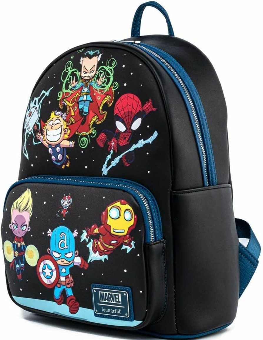 Loungefly Loungefly Marvel Chibi Group Womens Double Strap Shoulder Bag Purse Shoulder Handbags