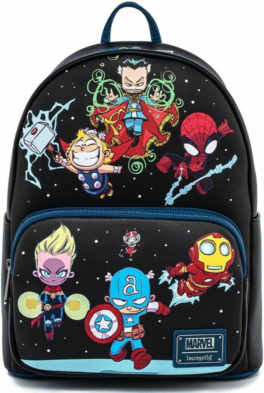 Loungefly Loungefly Marvel Chibi Group Womens Double Strap Shoulder Bag Purse Shoulder Handbags