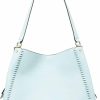 Kate Spade New York Kate Spade New York Kate Spade Leila Pebbled Leather Whipstitch Medium Triple Compartment Shoulder Bag, Dewy Blue Shoulder Handbags