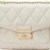 Kate Spade New York Kate Spade New York Women'S Carey Smooth Leather Small Flap Quilted Shoulder Bag, Parchment Shoulder Handbags