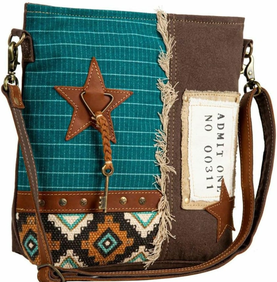 Myra Bag Myra Bag Shoulder Bag For Women - Western Upcycled Canvas & Leather Shoulder Handbags