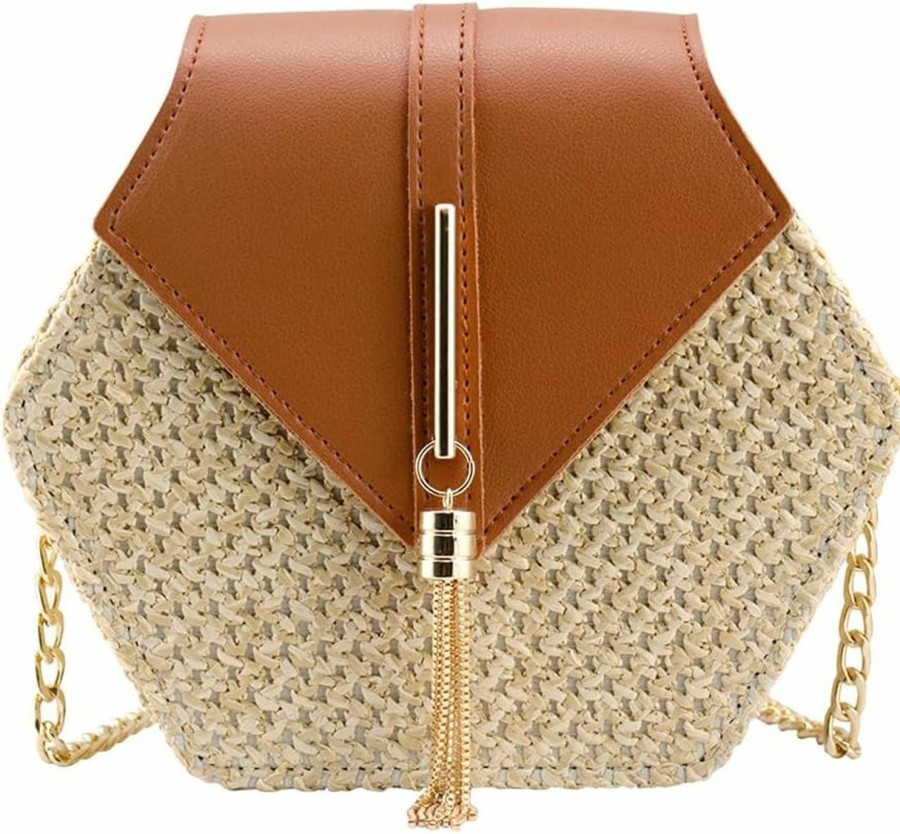 Bausweety Bausweety Women'S Crossbody Bag Cute Straw Shoulder Bag Shoulder Handbags