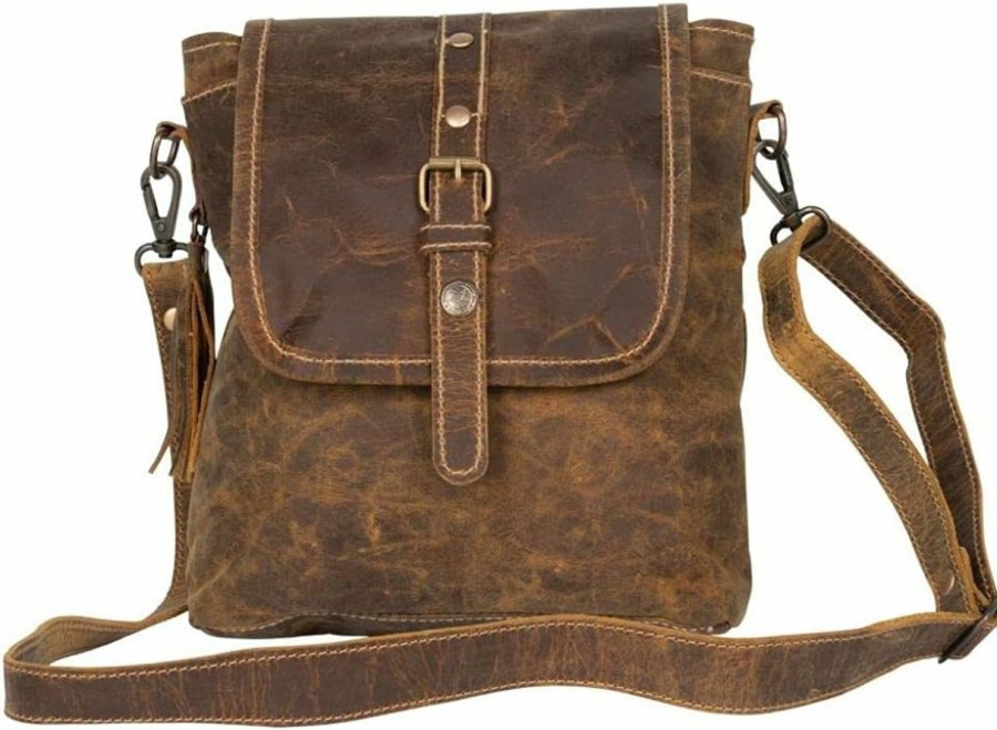 Myra Bag Myra Bag Female Brown Beauty Leather Bag Upcycled Leather S-2168 Shoulder Handbags