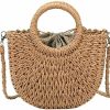 FENBEN Fenben Women Straw Crossbody Bag Summer Beach Weave Shoulder Bag Rattan Shoulder Handbags