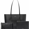 Kate Spade New York Kate Spade Staci Tote And Wristlet 3 Piece Set (Black) Shoulder Handbags