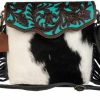 Myra Bag Myra Bag Female Aqua Hand-Tooled Bag Upcycled Cotton & Cowhide Leather S-2856 Shoulder Handbags