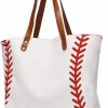 I IHAYNER I Ihayner Large Baseball Tote Bag Sports Printing Utility Top Handle Shoulder Bag Canvas Sport Travel Beach For Women Gifts Shoulder Handbags