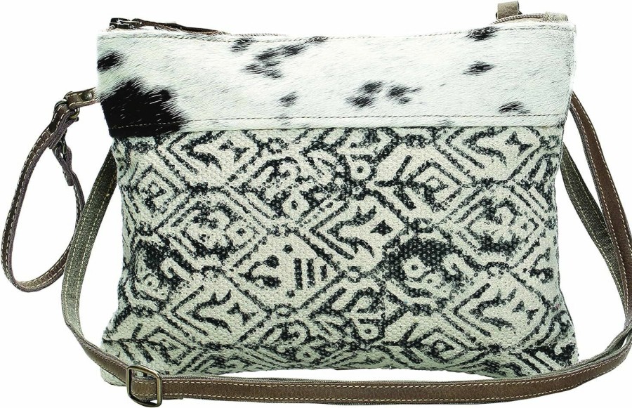 Myra Bag Myra Bag Dual Strap Cotton & Cowhide Bag S-1147 Shoulder Handbags