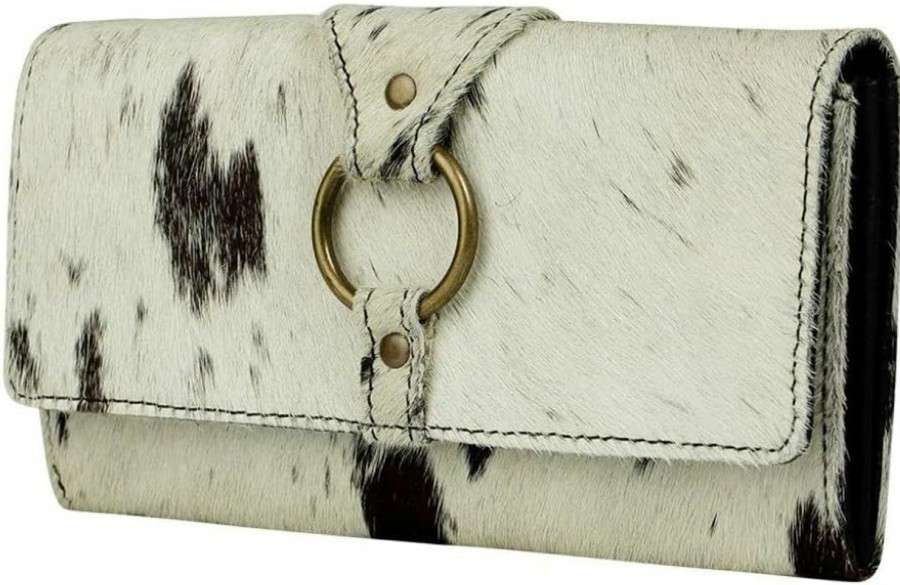 Myra Bag Myra Bag Women'S Wallets - White Alone Rfid Blocking Wallet For Women, Black And White Cowhide Hairon And Leather Wallets For Women, Credit Card Holder For Women, Ladies Wallet Shoulder Handbags