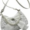 GORGLITTER Gorglitter Women'S Vintage Purse Sweet Pearl Shoulder Bag Bow Pu Leather Handbag Shoulder Handbags