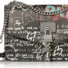 DKNY Dkny Womens Dkny Elissa Lg Shoulder Bag, Black Graffiti, One Size Us Shoulder Handbags