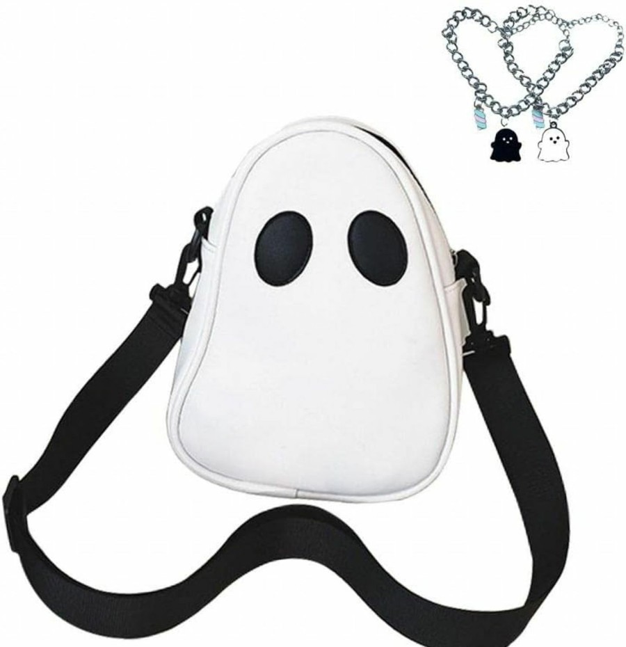 AfupGb Afupgb Cute Messenger Bag, White Messenger Bag, Black Purse Crossbody, Halloween Purse Ghost Bag Shoulder Handbags