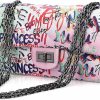 VOGUZY Voguzy Women Quilted Crossbody Graffiti Clutch Purse Handbag Shoulder Bags Shoulder Handbags